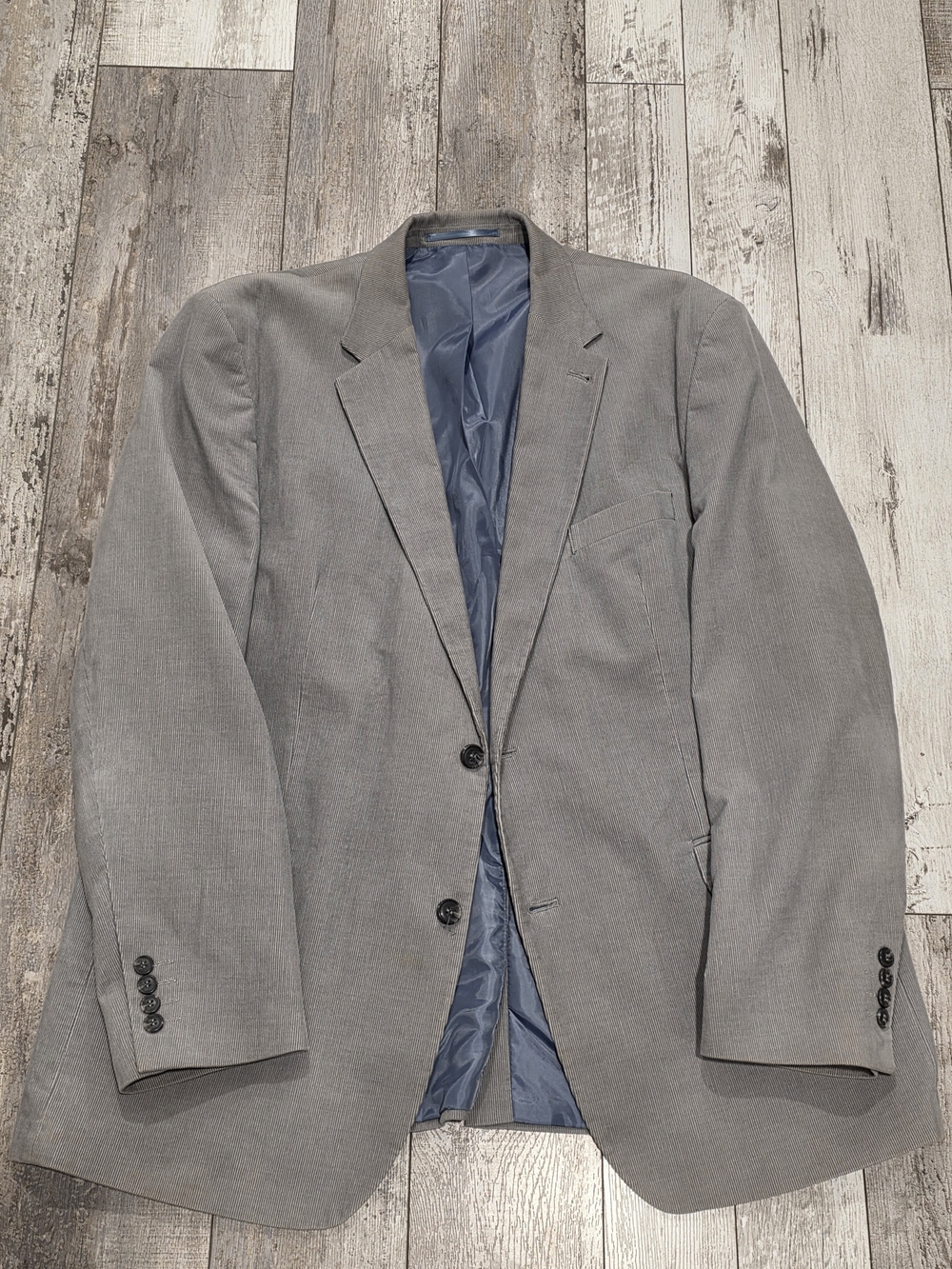 44L Men's C&A Canda European Corduroy Modern Blazer Light Gray Sport Coat